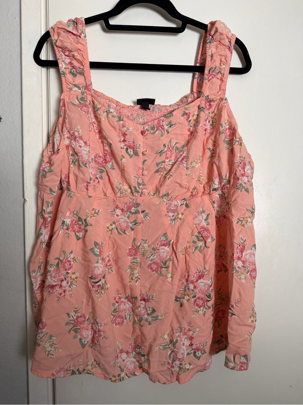 torrid Peach Floral Peplum Tank